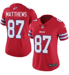 Women's Nike Buffalo Bills #87 Jordan Matthews Limited Red Rush Vapor Untouchable NFL Jersey