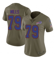 Women's Nike Buffalo Bills #79 Jordan Mills Limited Olive 2017 Salute to Service NFL Jersey
