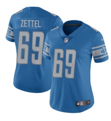 Women's Nike Detroit Lions #69 Anthony Zettel Blue Team Color Vapor Untouchable Elite Player NFL Jersey