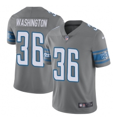 Men's Nike Detroit Lions #36 Dwayne Washington Limited Steel Rush Vapor Untouchable NFL Jersey