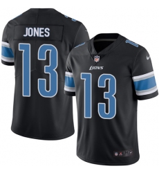 Men's Nike Detroit Lions #13 T.J. Jones Limited Black Rush Vapor Untouchable NFL Jersey