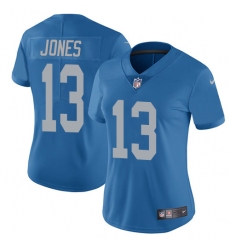 Women's Nike Detroit Lions #13 T.J. Jones Blue Alternate Vapor Untouchable Limited Player NFL Jersey