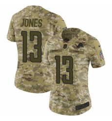 Women's Nike Detroit Lions #13 T.J. Jones Limited Camo 2018 Salute to Service NFL Jersey
