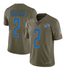 Men's Nike Detroit Lions #2 Kasey Redfern Limited Olive 2017 Salute to Service NFL Jersey