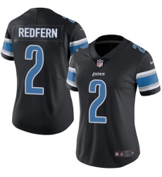 Women's Nike Detroit Lions #2 Kasey Redfern Limited Black Rush Vapor Untouchable NFL Jersey