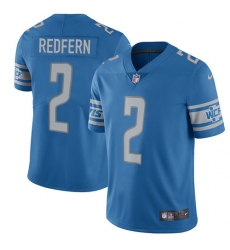 Youth Nike Detroit Lions #2 Kasey Redfern Blue Team Color Vapor Untouchable Elite Player NFL Jersey