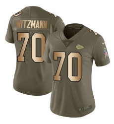 Women's Nike Kansas City Chiefs #70 Bryan Witzmann Limited Olive/Gold 2017 Salute to Service NFL Jersey