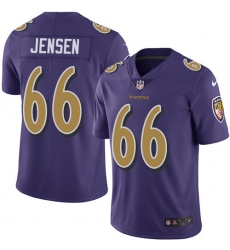 Men's Nike Baltimore Ravens #66 Ryan Jensen Elite Purple Rush Vapor Untouchable NFL Jersey