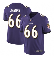 Men's Nike Baltimore Ravens #66 Ryan Jensen Purple Team Color Vapor Untouchable Limited Player NFL Jersey