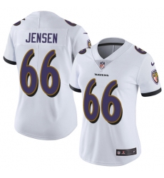 Women's Nike Baltimore Ravens #66 Ryan Jensen White Vapor Untouchable Limited Player NFL Jersey
