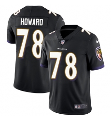 Men's Nike Baltimore Ravens #78 Austin Howard Black Alternate Vapor Untouchable Limited Player NFL Jersey