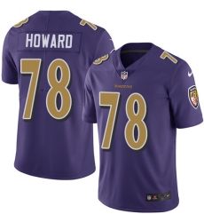 Men's Nike Baltimore Ravens #78 Austin Howard Elite Purple Rush Vapor Untouchable NFL Jersey