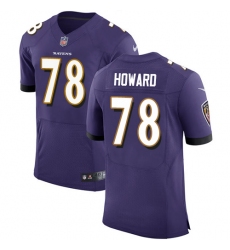 Men's Nike Baltimore Ravens #78 Austin Howard Elite Purple Team Color NFL Jersey