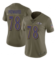 Women's Nike Baltimore Ravens #78 Austin Howard Limited Olive 2017 Salute to Service NFL Jersey