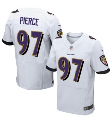 Men's Nike Baltimore Ravens #97 Michael Pierce Elite White NFL Jersey