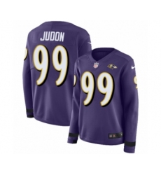 Women's Nike Baltimore Ravens #99 Matt Judon Limited Purple Therma Long Sleeve NFL Jersey