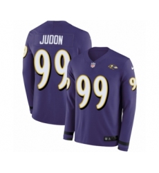 Youth Nike Baltimore Ravens #99 Matt Judon Limited Purple Therma Long Sleeve NFL Jersey
