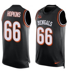 Men's Nike Cincinnati Bengals #66 Trey Hopkins Limited Black Player Name & Number Tank Top NFL Jersey