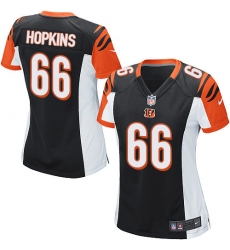 Women's Nike Cincinnati Bengals #66 Trey Hopkins Game Black Team Color NFL Jersey