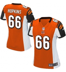Women's Nike Cincinnati Bengals #66 Trey Hopkins Game Orange Alternate NFL Jersey