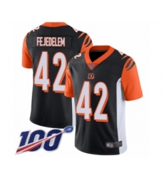 Men's Cincinnati Bengals #42 Clayton Fejedelem Black Team Color Vapor Untouchable Limited Player 100th Season Football Jersey