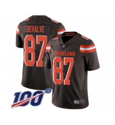 Men's Cleveland Browns #87 Seth DeValve Brown Team Color Vapor Untouchable Limited Player 100th Season Football Jersey