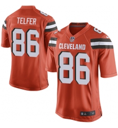 Men's Nike Cleveland Browns #86 Randall Telfer Game Orange Alternate NFL Jersey