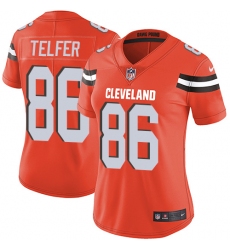 Women's Nike Cleveland Browns #86 Randall Telfer Orange Alternate Vapor Untouchable Elite Player NFL Jersey