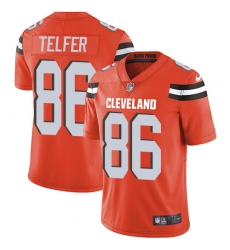 Youth Nike Cleveland Browns #86 Randall Telfer Orange Alternate Vapor Untouchable Elite Player NFL Jersey