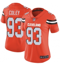 Women's Nike Cleveland Browns #93 Trevon Coley Orange Alternate Vapor Untouchable Limited Player NFL Jersey
