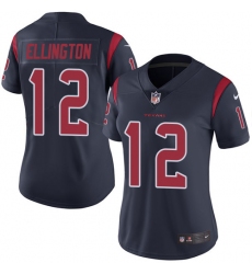 Women's Nike Houston Texans #12 Bruce Ellington Limited Navy Blue Rush Vapor Untouchable NFL Jersey