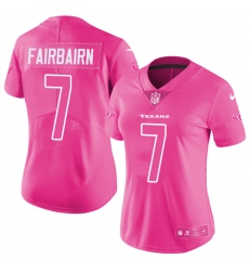 Women's Nike Houston Texans #7 Ka'imi Fairbairn Limited Pink Rush Fashion NFL Jersey