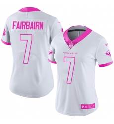 Women's Nike Houston Texans #7 Ka'imi Fairbairn Limited White/Pink Rush Fashion NFL Jersey
