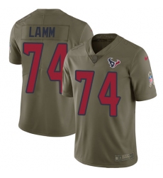 Men's Nike Houston Texans #74 Kendall Lamm Limited Olive 2017 Salute to Service NFL Jersey