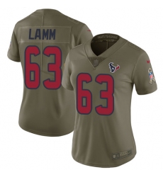Women's Nike Houston Texans #63 Kendall Lamm Limited Olive 2017 Salute to Service NFL Jersey