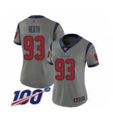 Women's Houston Texans #93 Joel Heath Limited Gray Inverted Legend 100th Season Football Jersey