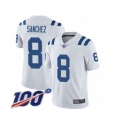 Men's Indianapolis Colts #8 Rigoberto Sanchez White Vapor Untouchable Limited Player 100th Season Football Jersey