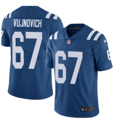 Men's Nike Indianapolis Colts #67 Jeremy Vujnovich Royal Blue Team Color Vapor Untouchable Limited Player NFL Jersey