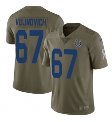 Youth Nike Indianapolis Colts #67 Jeremy Vujnovich Limited Olive 2017 Salute to Service NFL Jersey