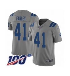 Youth Indianapolis Colts #41 Matthias Farley Limited Gray Inverted Legend 100th Season Football Jersey