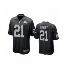 Men's Oakland Raiders #21 Gareon Conley Game Black 60th Anniversary Team Color Football Jersey
