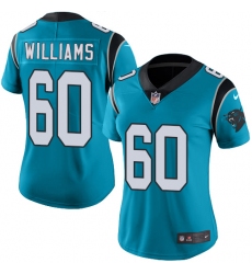 Women's Nike Carolina Panthers #60 Daryl Williams Blue Alternate Vapor Untouchable Elite Player NFL Jersey