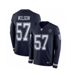 Men's Nike Dallas Cowboys #57 Damien Wilson Limited Navy Blue Therma Long Sleeve NFL Jersey