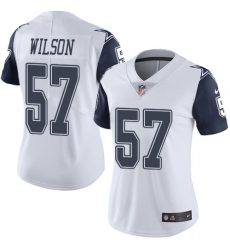 Women's Nike Dallas Cowboys #57 Damien Wilson Limited White Rush Vapor Untouchable NFL Jersey