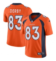 Youth Nike Denver Broncos #83 A.J. Derby Orange Team Color Vapor Untouchable Limited Player NFL Jersey