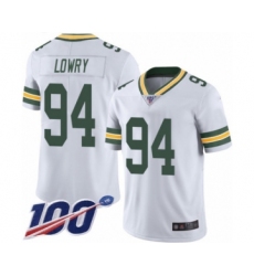 Men's Green Bay Packers #94 Dean Lowry White Vapor Untouchable Limited Player 100th Season Football Jersey