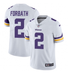 Men's Nike Minnesota Vikings #2 Kai Forbath White Vapor Untouchable Limited Player NFL Jersey