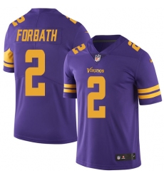Youth Nike Minnesota Vikings #2 Kai Forbath Limited Purple Rush Vapor Untouchable NFL Jersey