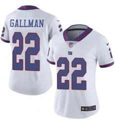 Women's Nike New York Giants #30 Wayne Gallman Limited White Rush Vapor Untouchable NFL Jersey