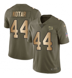 Youth Nike New York Giants #44 Doug Kotar Limited Olive/Gold 2017 Salute to Service NFL Jersey